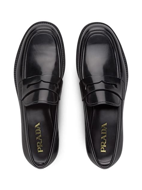 prada brushed leather loafers men.